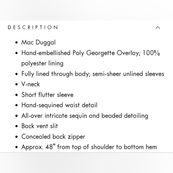 NWT Mac Duggal Sequined V Neck Short Flutter Sleeve Midi Dress SZ 2 in Oyster - Picture 5 of 16